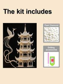 1 Set DIY Handmade Pearl Painting, Size 30x40cm/11.81x17.85in, DIY Handmade Pearl Inlaid Painting, Comes With Self-Adhesive Pearls And Diamonds, Suitable For Home Decor, New House Decoration, DIY Hobbyists, Best Friend Gifts, Diamond Painting Kit, Frameless - Multicolor - View 6