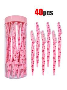 40/30/20/12 件装粉色蝴蝶结印花眉毛修剪器和面部毛发修剪器，带罐子 - 多功能去角质眉毛修剪器 - 男女通用 - 带保护盖（1/3/6/12/24/30 件装） - 彩色 - 查看 11