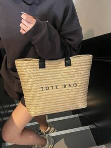 极简大容量手提包，彩虹色单肩包 - 彩色 - 查看 6