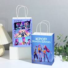 开斋节新款女巫狩猎小队手提袋、礼品袋、节日派对纪念品袋、生日礼物包装纸袋、节日家庭聚会礼品袋、嘉年华节日礼品袋、手提袋，适用于各种派对和活动礼品袋 - 彩色 - 查看 3