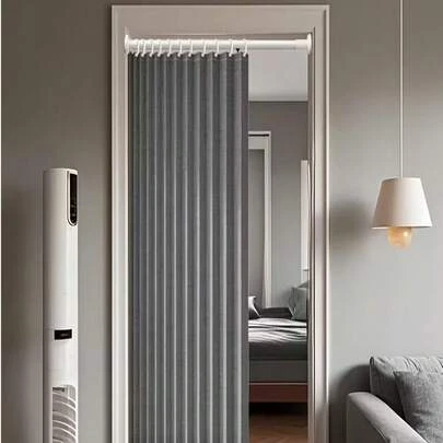 1 tấm rèm cửa xếp gọn tối giản - Có móc treo, vách ngăn chắn gió có ngăn chứa đồ, trang trí hiện đại bằng polyester cho phòng khách, phòng ngủ, nhà bếp - Nhiều màu sắc và kích cỡ, thiết kế dễ bảo quản, rèm ngăn phòng trang nhã, chất liệu mềm mại.