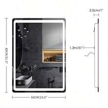 Espejo Con Luz Led Touch Para Baño Tricolor Antivaho 80*60cm Marco Blanco - por defecto - Ver 7