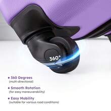 4 Piece Luggage Set 16/20/24/28 Inch Hardside Lightweight Suitcase With Spinner Wheels (Purple) - 紫色 - 查看 6