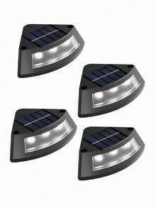 4/1pc Outdoor Waterproof Solar Powered Step Lights, Pathway Lights, Deck Lights, Automatic On/Off Landscape Lights For Yard, Driveway, Garden, And Enhance Outdoor At Night - black - View 12