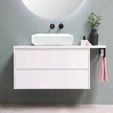 Lavabo de Cerámica Rectangular Color Blanco de Sobrecubierta sin Rebosadero. - Blanco - Ver 2