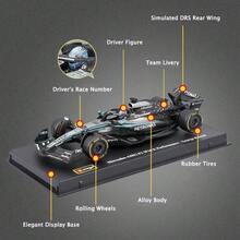 Burago 1:43 Scale 2025  W16  Racing Car Alloy Model, Exquisite High Simulation F1 Collectible Model - Deluxe Edition No. 63 - View 3
