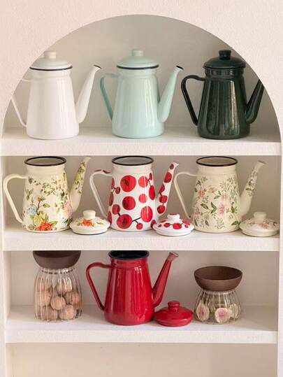 1 قطعة إبريق قهوة ضيق الفوهة بلون أحادي وبنقشات، مناسب للموقد والمدفأة في جميع المواسم، لتحضير القهوة وغلي الماء وصنع الشاي، هدية مثالية لعيد الميلاد والهالوين وعيد الشكر وغيرها من المناسبات