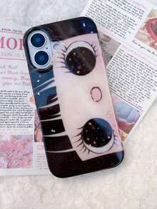 1pc Cute Big Eye Cartoon Pattern Personalized Phone Case, Adorable Fashionable Lolita Style Protective Cover, Suitable For IPhone17/IPhone17 Pro Max/IPhone16 Pro Max/IPhone15 Pro/IPhone14/IPhone13/12/11 - Multicolor - View 1