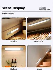30-40厘米 1100mAh 长款橱柜下无线超薄智能感应LED灯条，磁性自粘可充电橱柜衣柜酒柜灯条，适用于鞋柜、玄关、展示柜、橱窗、卧室、走廊、过道、抽屉等。 - 8132衣櫃燈-ZT - 查看 10