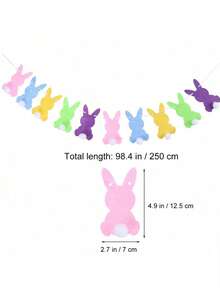 1 vòng hoa trang trí hình thỏ Phục Sinh nhiều màu sắc bằng vải nỉ với đuôi bông xù, có thể tái sử dụng, trang trí nhà cửa bằng vải nỉ, vòng hoa thỏ nhiều màu, thích hợp cho tiệc mùa xuân, trang trí lò sưởi, sinh nhật, treo tường lễ hội mùa xuân. - Nhiều màu - Xem 11