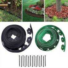 Garden Lawn Edge Solution Made Of PE Material, Length: 5m/16.4ft, Height: 5cm/1.97inch With 15 Fixing Piles, Suitable For Flower Beds, Tree Rings And Sidewalks, Garden Lawn Messy Separation Strip, Yard - Multicolor - View 1
