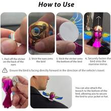 Flying Bird Decoration With Wings Flapped In The Wind, Pasted Onto Car Motorcycle Bicycle Helmet Hat Clothing, Car Decals Clothing Hat Accessories Rear View Mirror Decorations, 1 Pc - Bird - View 6