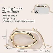Gets Acrylic Clutch Purse For Women Marbling Evening Wedding Handbags Acrylic Shell Box Purses For Party Prom Cocktail - Màu ngọc trai - Xem 2