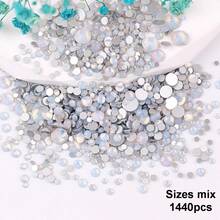 SS6 2MM-SS30 6.4MM, 7 Sizes, Non-Hot Fix, Adhesive Round Flat Bottom Glass Crystal Rhinestones, Multi-Color Crystal Gemstone Jewelry Beads DIY Glass Stone Diamond Design Accessories, Glitter Nail Art Stickers Decoration, Suitable For Phone Cases, Clothes, Bags, Shoes, Crafts - Multicolor - View 84
