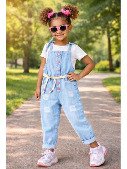 JARDINEIRA JEANS- MACACÃO JEANS INFANTIL