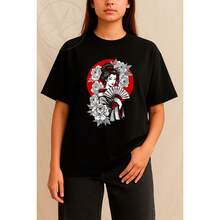 Cute And Delicate Japan Tokyo Geisha Landscape T-Shirt, Minimalist, Simple, Unisex, Men's And Women's, 100% Cotton, Premium Top Quality, Streetwear, New Release, Immediate Shipping, Various Colors!! - 72810-藝伎 - 查看 1