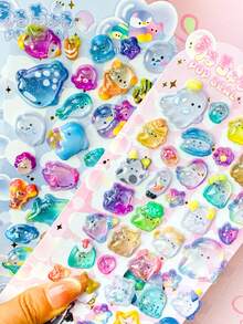 Hình dán trang trí dập nổi 3D - Hình dán trang trí kim cương acrylic, đồ trang trí thủ công tự làm cho trẻ em - Thiết kế dập nổi tinh tế - Hình dán trang trí vui nhộn - Nhiều màu - Xem 5