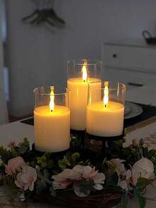 3pcs LED Electronic Flameless Candles, Suitable For Christmas Decoration. Can Be Used As Home Desktop Decor Or Birthday Party Lighting. The Best Gift For Family And Friends! (With/Without Remote Control) - Multicolor - View 12
