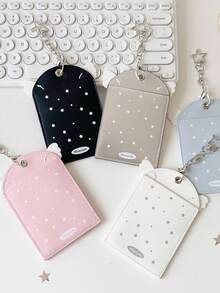 1件套女孩心形天使翅膀3英寸镂空吊坠卡片套装 学生追星者小卡片展示卡套装 校园卡包 - 彩色 - 查看 6