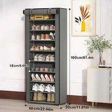 5/8/10-Layer Non-Woven Shoe Rack, Easy-To-Assemble Portable Shoe Cabinet With Dust Cover, Suitable For Entryways, Sneakers, High Heels And Boots, Etc., Practical Halloween/Christmas Gift - Xám - Xem 11