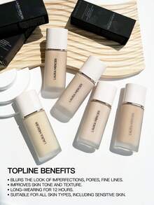 Laura Mercier REAL 无瑕轻盈持久粉底液 1C2 雪纺色 / 1N2 香草色 / 0W1 缎光色 / 0N1 丝绸色 30毫升 - 30ml-#1C2 - 查看 4