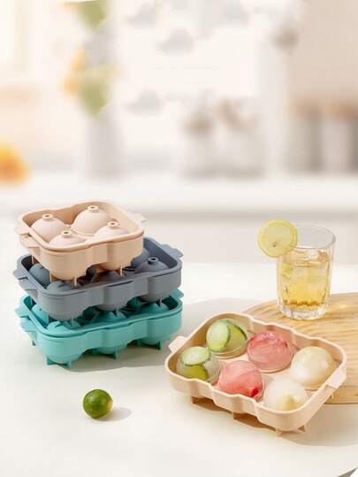 Silicone Round Ice Cube Tray Mold, Suitable For Making Whiskey Rapid Freeze Ice Balls, Home Ice Cube Maker With Large Round Ice Cube Tray, Applicable For Kitchen, Restaurant Or Bar