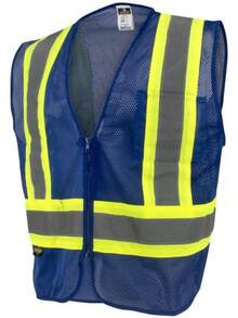 Radians SV22-1 Economy Type O Class 1 Safety Vest Size 2X-Large, Pink Mesh With Contrasting Tape - 1 Each - Blue - View 2
