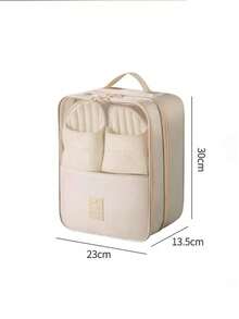 2-In-1 Travel Shoe Storage Bag - Large Capacity Hanging Storage Box With Mesh Side Pockets, Space Saving Design, Machine Washable Polyester, Shoe Storage Box, Shoe Storage Bag For Business Travel, Portable Luggage, Shoe Bag, Shoe Cover Storage Box