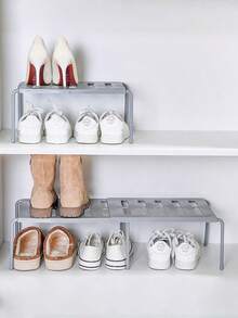 1 pieza Organizador de zapatos plegable y expandible - Gris - Ver 4