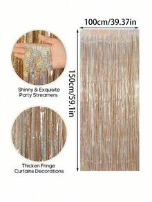 1 tấm rèm nhựa kim tuyến đen ánh kim kích thước 1m x 2m, rèm trang trí tua rua lấp lánh cho cửa ra vào, cửa sổ, tiệc tùng. - Nhiều màu - Xem 5