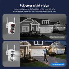 Wifi Surveillance Camera 2K 4MP Dual Lens Wireless Outdoor Security PTZ IP Cameras AI Human Detect CCTV Camera 4X Digital Zoom - Multicolor - View 7
