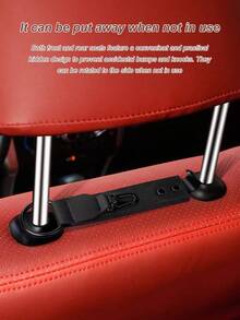 汽车座椅靠背挂钩 – 双合金挂钩，可挂包、水瓶和雨伞，承重25公斤，适用于标准头枕杆，可折叠隐藏式设计，适用于轿车和SUV - 收納掛鉤 - 查看 6