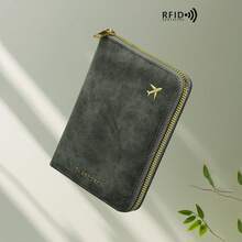 1pc PU Leather Travel Passport Holder, RFID Blocking Multifunctional Portable Passport Cover Document Organizer Wallet With Zipper Design And Multiple Card Slots - Multicolor - View 13