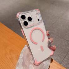粉色磁吸透明水晶糖果色软TPU手机壳，适用于 17 AIR 16 15 14 13 12 Pro Max/Plus，防震保护套 - 粉色 - 查看 2