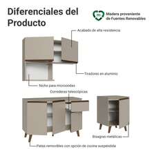 Cocina Integral Completa Modular Madesa Nice 180cm Crema - Beis - Ver 4