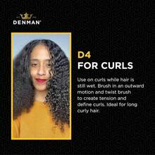 Denman Curly Hair Brush D4 (All Black) 9 Row Styling Brush For Styling, Smoothing Longer Hair And Defining Curls - For Women And Men - Trắng - Xem 2