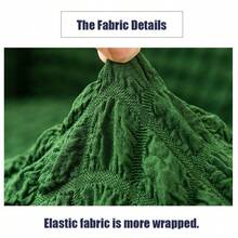 Modern Style Polyester Fiber Solid Color Bubble Gauze Simple Style Elastic All-Inclusive Lace Design Sofa Cover, All Seasons Scratch Resistant Elastic Living Room Sofa Cover Pet Anti-Dirty Universal Sofa Protector Home Decoration - 綠色 - 查看 7