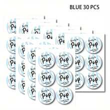 6/30张“即将成为宝宝”感谢宾客贴纸，适用于婴儿派对和性别揭晓派对 - 2英寸自粘标签，印有“谢谢”字样，棕色、粉色、蓝色、条纹 - 可用于派对礼品袋、礼品盒和装饰品，以及派对装饰 | 可爱设计 | 光面 - 彩色 - 查看 11