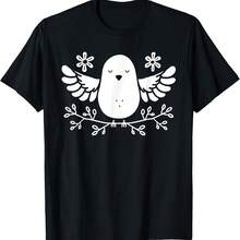 Bird All Of Peace Minimalist Simple T-Shirt - Green - View 1