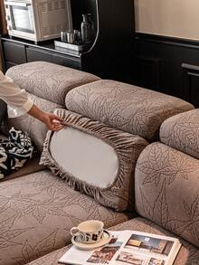 1件棕色弹力沙发套，波西米亚风格沙发套，保护沙发免受滑动和刮擦，适用于1/2/3/4座沙发，可机洗，四季家用。 - 棕色 - 查看 9