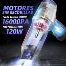 CY3 en 1 Aspiradora de Mano Inalámbrico para Coche de Alta Potencia 15000 Pa Soplador de Aire Portatil Carga USB Rápido Limpieza Eficiente para Hogar Oficina Cabello Sofa Pelos Mascotas Hendidura - como en la foto - Ver 6