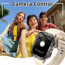 Relógio inteligente com tela de alta definição, unissex, compatível com chamadas Bluetooth, monitoramento de frequência cardíaca, lembretes, controle de música, previsão do tempo, lanterna, pedômetro e calculadora. Ideal para esportes e uma ótima opção de presente. - Multicolorido - Ver 5