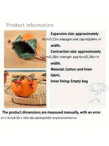 柿子香味香囊挂饰，可挂在后视镜上或用作汽车挂饰，束口袋，迷你钱包，零钱包 - 彩色 - 查看 4