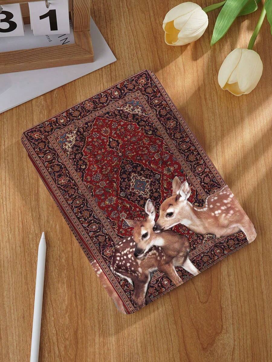 Tablet Protective Case With Elk Pattern, Compatible With IPad 9.7/10.2/10.5/10.9/12.9/Pro 11, 10th Generation, Compatible With Samsung Galaxy Tab S6 Lite 10.4-Inch, Compatible With Kindle Paperwhite 12th Gen 2024, 2022 Kindle (11th Generation), Soft Anti Drop, Smart Stand/Automatic Wake-Up/Sleep. Plant Pattern Protective Cover. - 多色-3 - 查看 1
