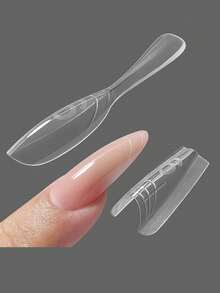 240 cái/hộp Khuôn tạo hình móng tay hình hạnh nhân nguyên bản, khuôn móng tay dạng sandwich cỡ trung bình để nối móng nhanh chóng mà không cần khuôn giấy, 15 kích cỡ khuôn móng tay bằng nhựa, dụng cụ làm móng - Trong sáng - Xem 7