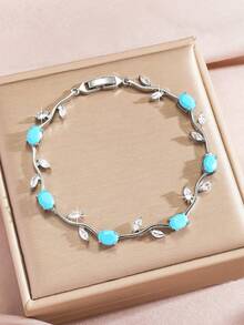 水钻藤蔓锆石叶子造型时尚手链，适合女性日常佩戴和情人节搭配 - 手鍊 - 查看 11