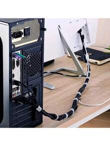 1 Roll/3 Rolls 1cm X 300cm/100cm Black/White/Gray Cable Organizer, Back-To-Back Hook And Loop Strap, Nylon Self-Adhesive Hook Tie Wrap, Cable Management, Multi-Purpose Binding Strap - Multicolor - View 4