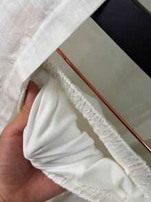 Linen Shirt And Pants Set (2 Pieces), Lined With Elastic. - trắng - Xem 5