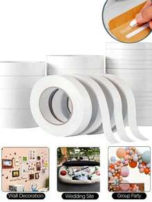 Fita adesiva dupla face transparente (5/10 unidades) - Adesivo forte, ideal para embalagens e decoração de flores, escritório, escola, projetos DIY, artesanato, fotografia, scrapbooking, arte, trabalhos manuais, cartões de felicitações e confecção de presentes. Fita dupla face em diversos tamanhos, adesivo forte, acessórios para decoração de balões DIY, fita para scrapbooking de fotos DIY, molduras e fotos. - Branco - Ver 12