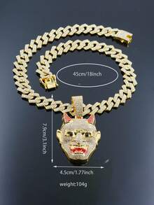 1pc European & American Fashion New Oni Demon Pendant, Stylish & Powerful Men's Pendant Necklace - Ghost Pendant Necklace - View 3